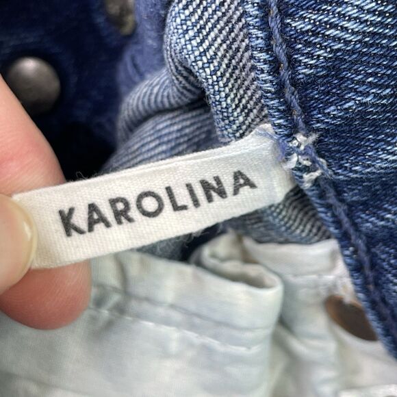 GRLFRND Karolina Jeans Women’s 24 Blue Skinny Mid-Rise Medium Wash Button Fly - Picture 9 of 16